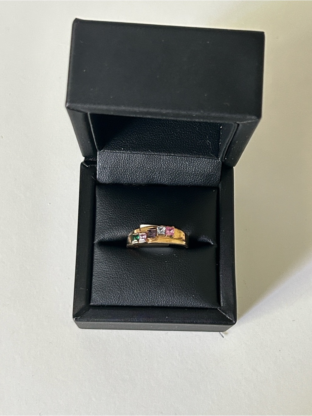 Gold Costume Multi-Stone Women's Band Ring - Size 7